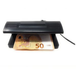 Detector de billetes falsos y tarjetas fraudulentas
